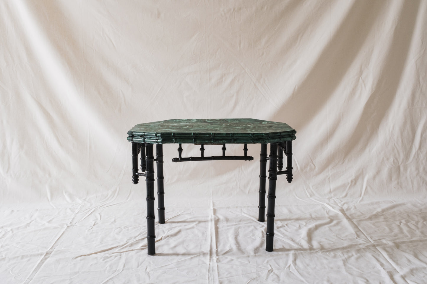 AC X Meg Boscawen - Malachite faux bamboo side table