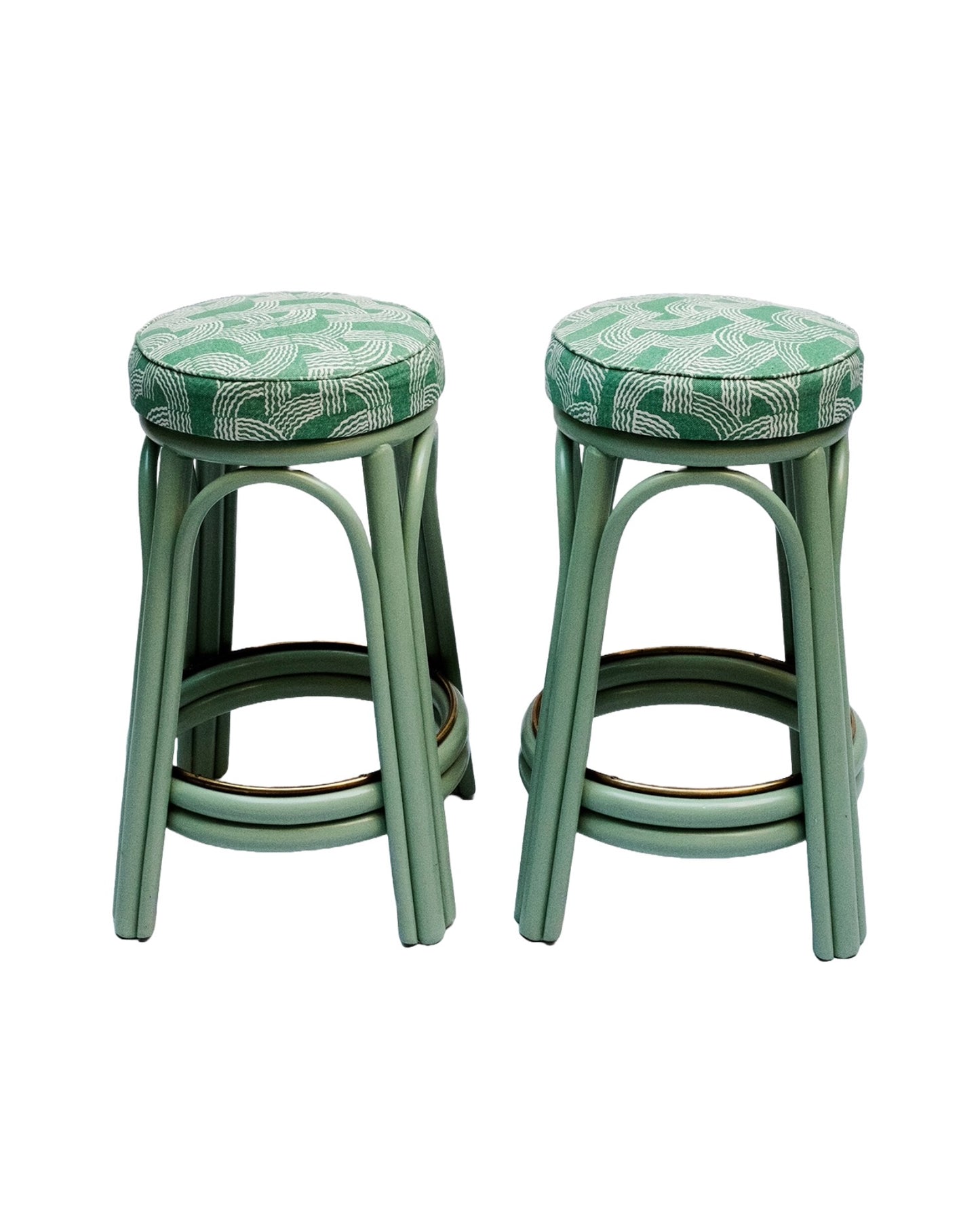 Pair of original "Angraves" cane stools